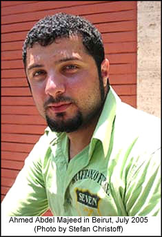 Ahmed Abdel Majeed pictured in Beirut, July 2005 (Photo by Stefan Christoff)