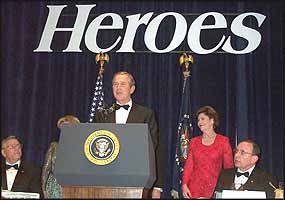 George Bush assigns the 'runts' amongst his heroes a life of poverty after they've done his dirty work.