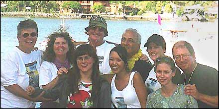 Some of the flotilla crew at the Brisbane send-off party