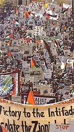 London, May 2003. Some of the several hundreds of thousands who demonstrated in support of self-determination in Palestine this summer.