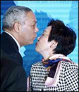 USA Secretary of State had good reason to be emotional with Japan?s Foreign Minister Kawaguchi at the donors? meeting ? Japan was the only country to provide a substantial sum for the USA?s ?reconstruction? project.